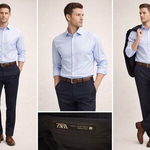 Zara Men's Navy Blue Pants